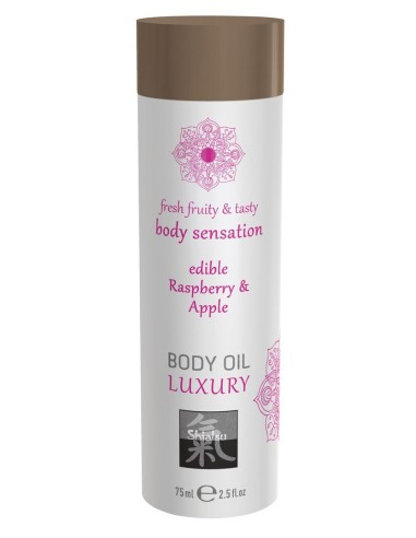 Huile de massage Comestible - FRAMBOISE et POMME 75ml