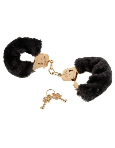 Menottes Gold Furry Noires