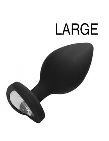 Plug Bijou Anal silicone Heart Noir 8 x 4 cm