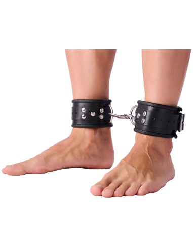 Menottes en cuir pour chevilles Noir