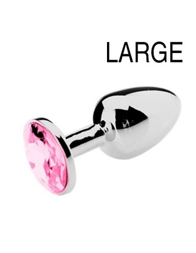 Plug Bijou Strass Rose - LARGE 8 x 4cm