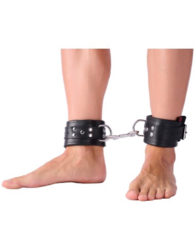 Menottes Rembourrées en cuir pour chevilles Noir