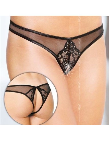 Tanga ouvert Vladlena - Noir
