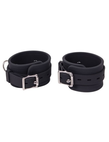 Menottes de poignets en silicone DELUXE Noir