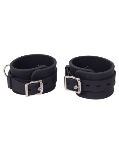 Menottes de chevilles en silicone DELUXE Noir