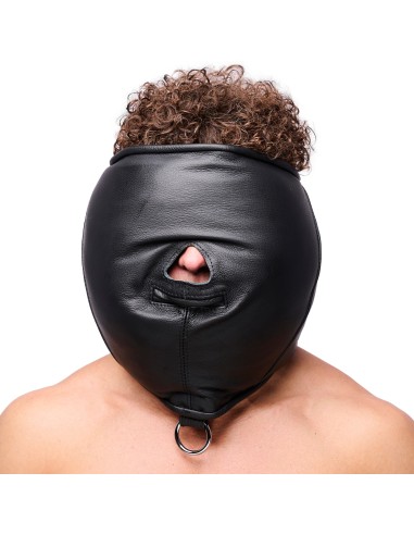 Cagoule sensorielle en cuir rembourré