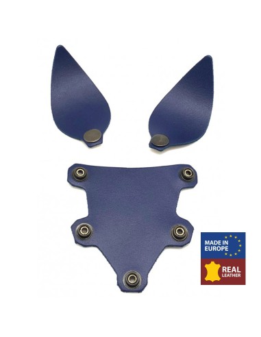 PUPPY SET OREILLES ET LANGUE EN CUIR BLEU