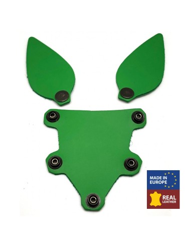 PUPPY SET OREILLES ET LANGUE EN CUIR VERT