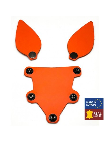 PUPPY SET OREILLES ET LANGUE EN CUIR ORANGE