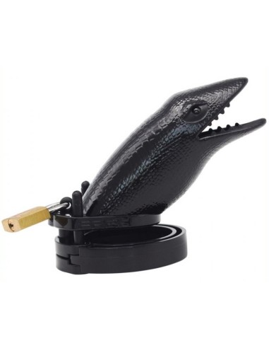 Cage de chasteté Crocodile 10 x 3.5cm Noire