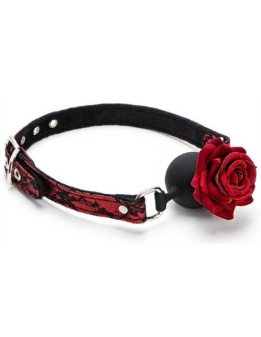 Baillon Boule avec Rose Bud Gag Rouge