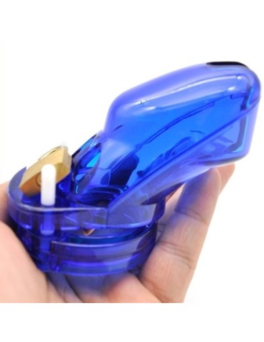 Cage de chasteté Locky 8 x 3.3cm Bleu
