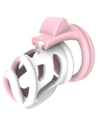 Cage de chasteté Cock Cuff 7.5 x 3 cm Rose-Blanc