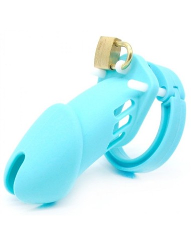 Cage de chasteté Silicone Bran 9 x 3cm Bleue