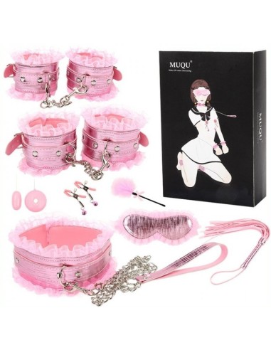 Coffret Bdsm lace Light 8 Pièces Rose