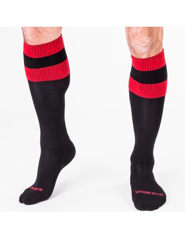 Chaussettes FOOTBALL SOCKS Noir-Rouge