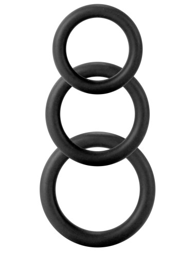 Lot de 3 cockrings Twiddle Noir