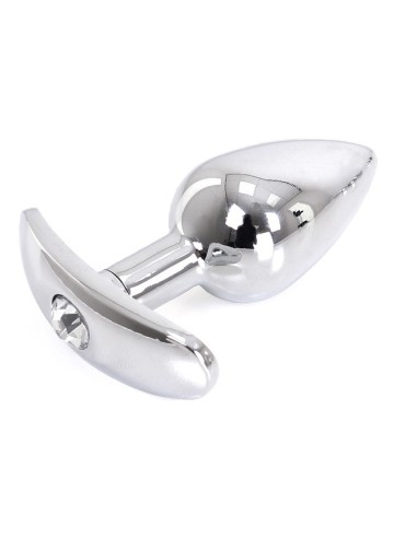 Plug Bijou anal avec base arrondie Curve 6 x 2.8 cm - Bijou transparent