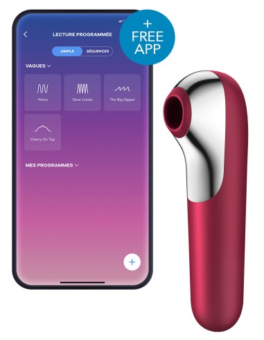 Stimulateur de clitoris + Vibromasseur Dual Love Rouge