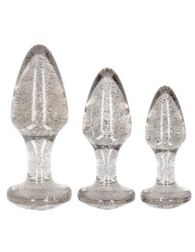 Lot de 3 plugs Glitter Argentés