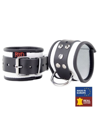 Menotte en cuir - Blanc/ Noir