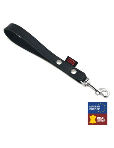 LAISSE COURTE EN CUIR NOIRE