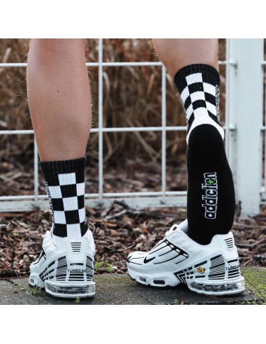 Chaussettes SOCKS Addiction Damier Blanc-Noir
