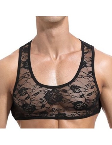 Crop court Dentelle Noir