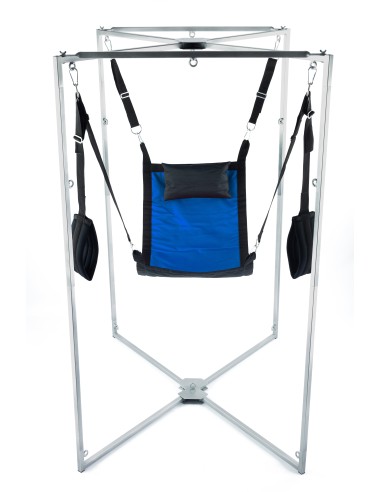 Kit Sling Tissu Carré Bleu-Noir Armature Grise