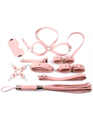 Coffret Bondage SM Obedience 10 Pièces Rose