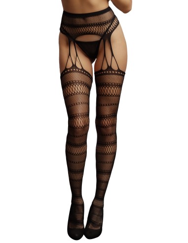 Collant effet porte-jarretelles Olivia - Noir