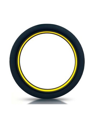 Cockring silicone Beast Ring 36mm Noir-Jaune