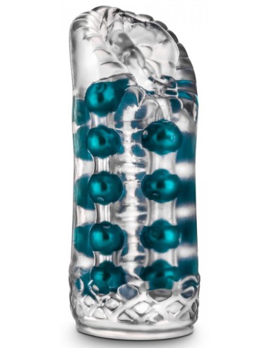 Masturbateur souple Super Stroker Transparent-Bleu