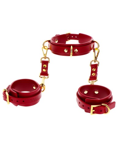 Collier D-Ring avec Menottes de poignets Taboom Rouge