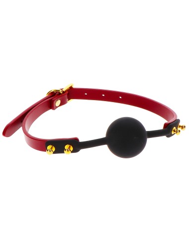 Bâillon Boule Silicone Taboom 4cm Noir-Rouge