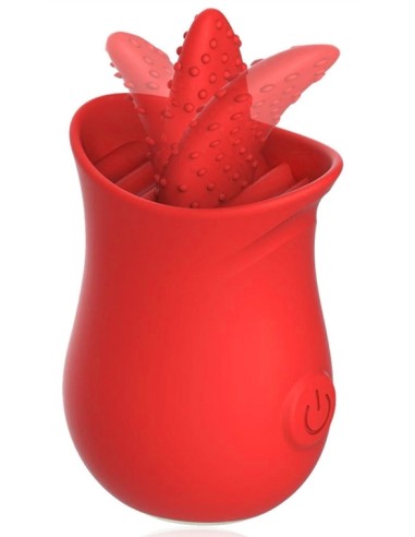 Stimulateur de clitoris Tongue Flower Rouge