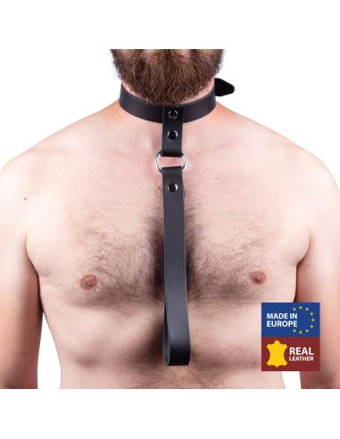 Collier en cuir avec Laisse courte
