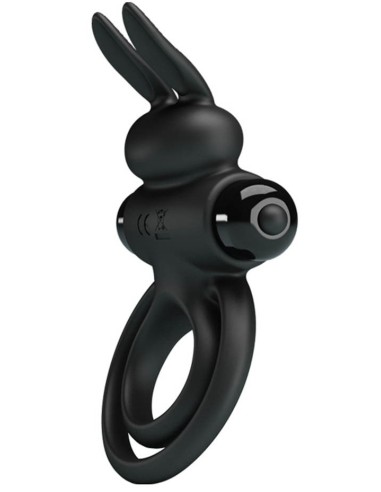 Cockring vibrant Dick Rabbit Petty Love 25mm Noir