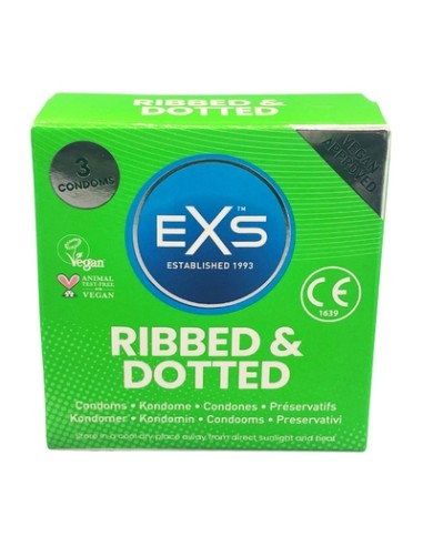 Préservatifs texturés Ribbed & Dotted x3