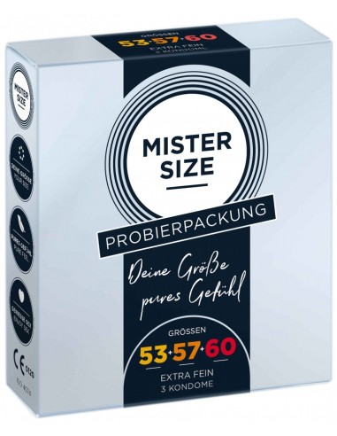 Préservatifs MISTER SIZE Échantillon 3 tailles 53, 57 et 60mm