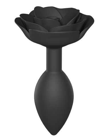 Plug anal bijou Open Roses L 9 x 3.8cm Noir