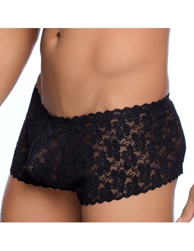 Boxer sexy Dentelle LACE MoB Noir