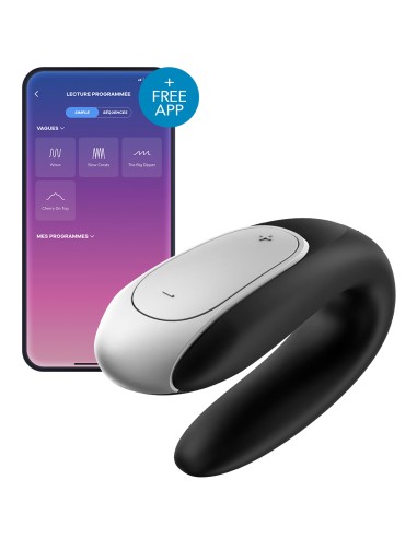 Double stimulateur connecté Double Fun Satisfyer Noir