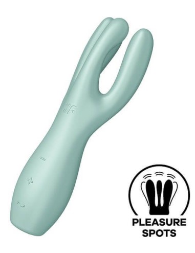 Stimulateur de clitoris Threesome Satisfyer 14cm Vert