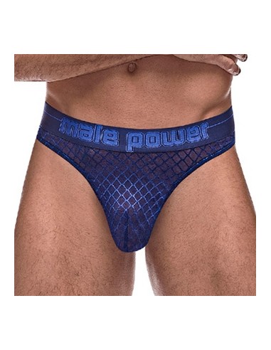 Thong DIAMOND MESH Bleu