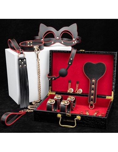 Coffret SM Bondage 8 Pièces Noir-Rouge