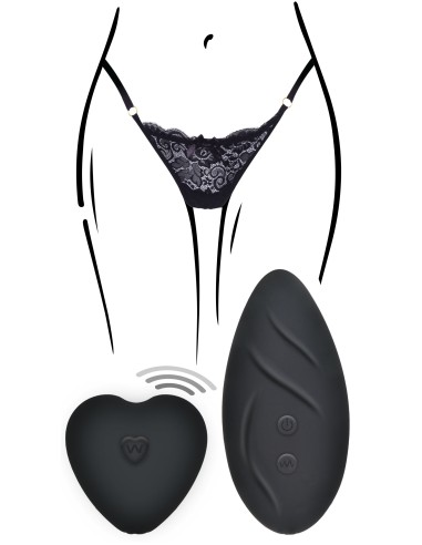 Stimulateur de clitoris télécommandé Panty Angel Noir