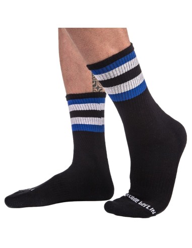 Chaussettes HALF FETISH Noir-Bleu-Gris