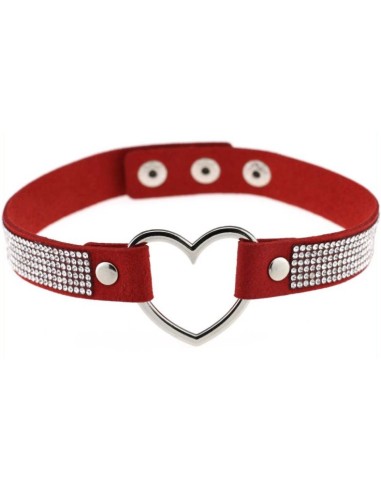 Ras de cou Heart Strass Rouge