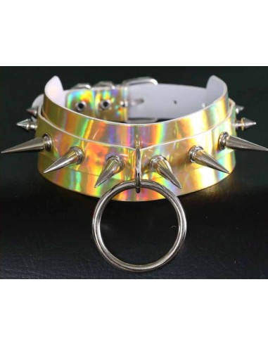 Collier à pointes Strobo Laser Doré